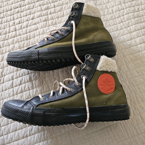 Converse Shoes - Converse Olive and Black High-Top Sneakers